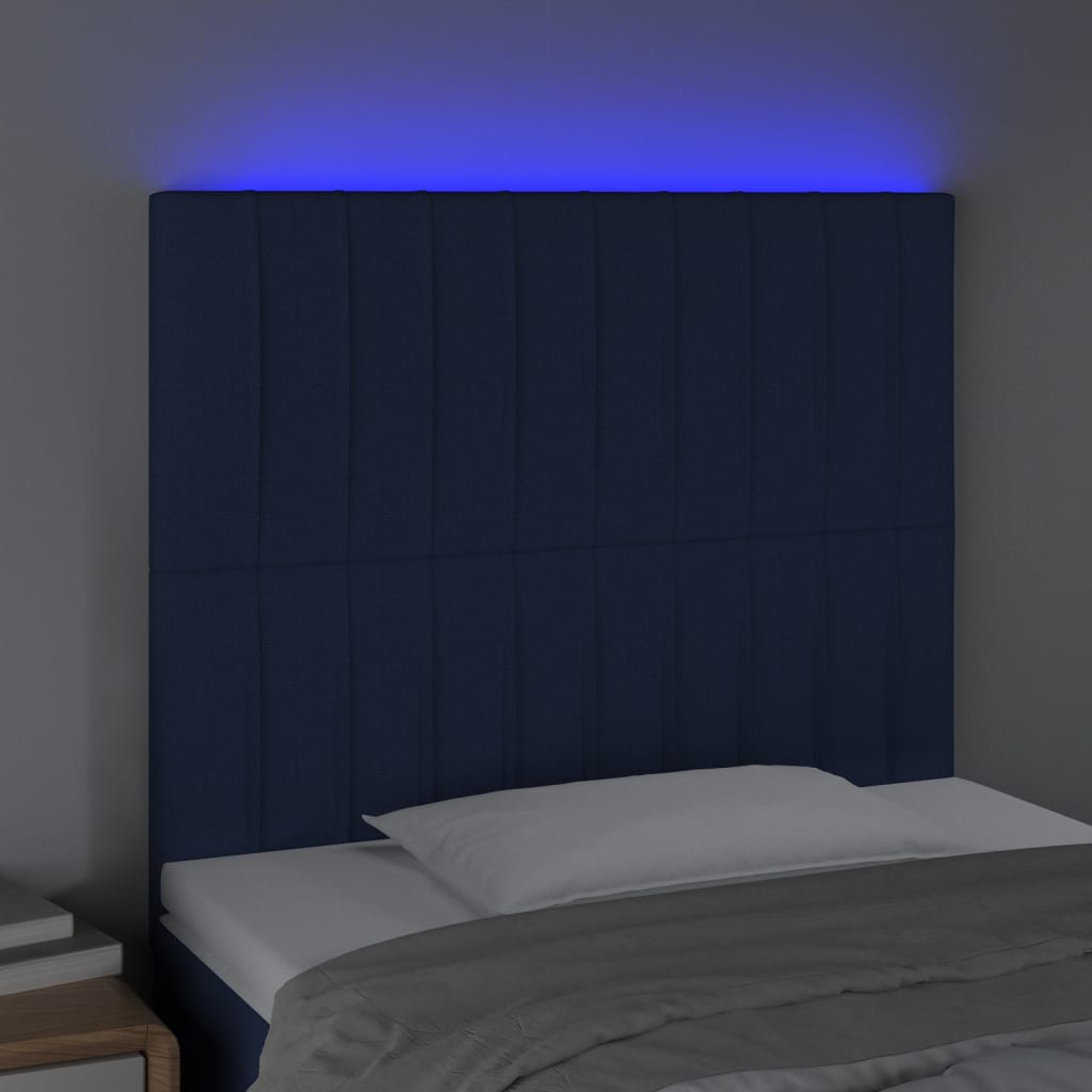 Tête de lit à LED Bleu 90x5x118/128 cm Tissu - XIOS