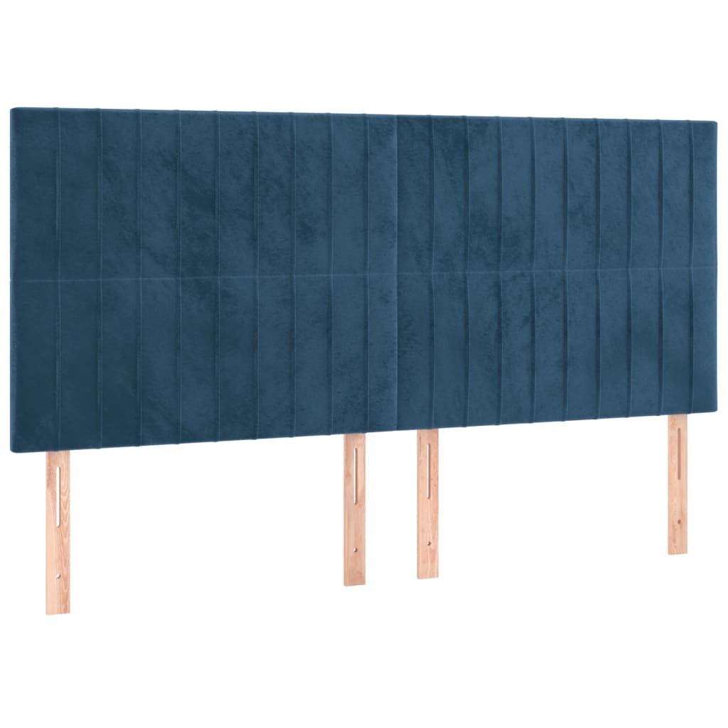Tête de lit à LED Bleu foncé 160x5x118/128 cm Velours - XIOS