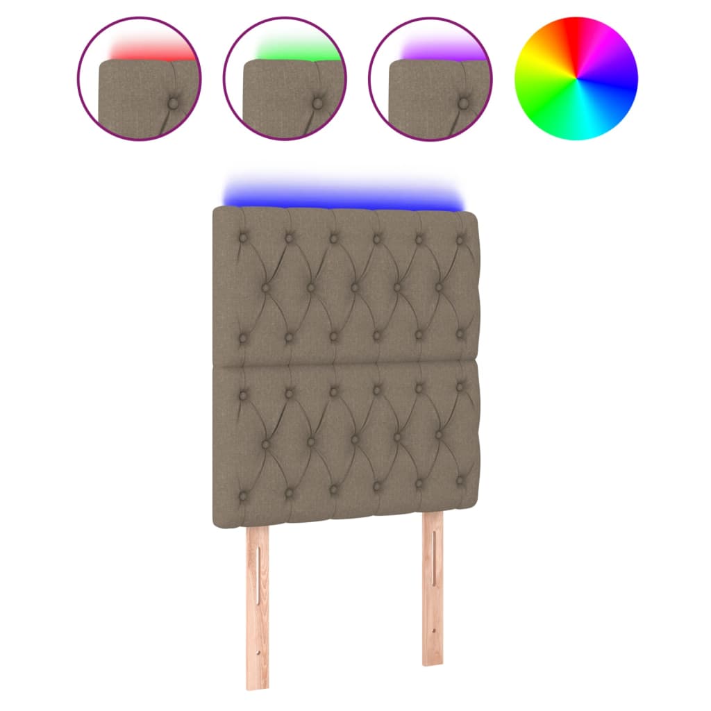 Tête de lit à LED Taupe 80x7x118/128 cm Tissu - XIOS