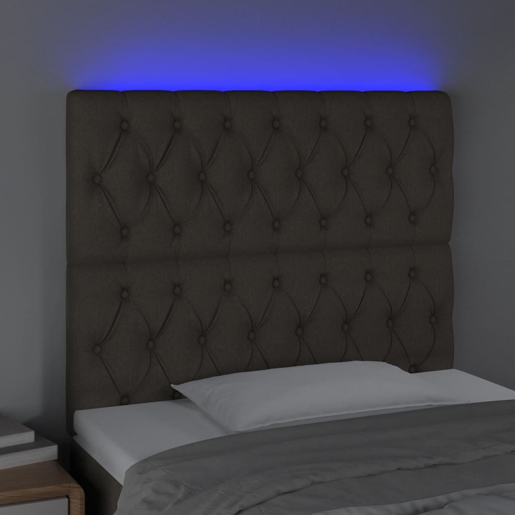 Tête de lit à LED Taupe 90x7x118/128 cm Tissu - XIOS
