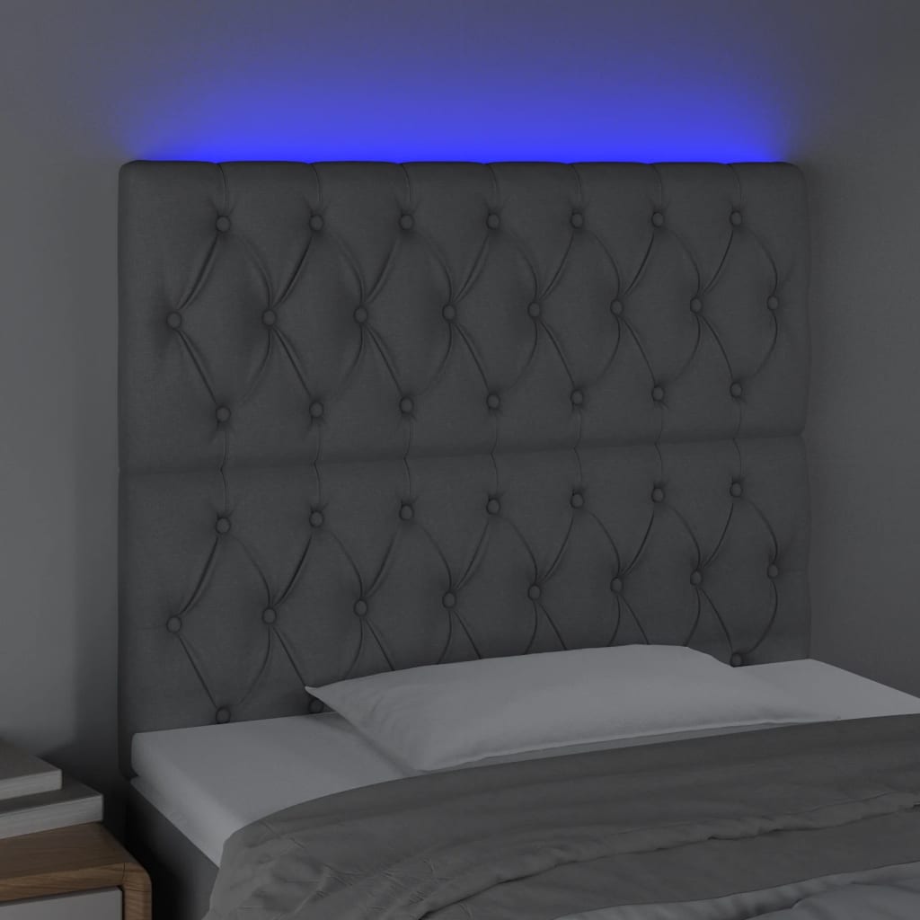 Tête de lit à LED Gris clair 100x7x118/128 cm Tissu - XIOS