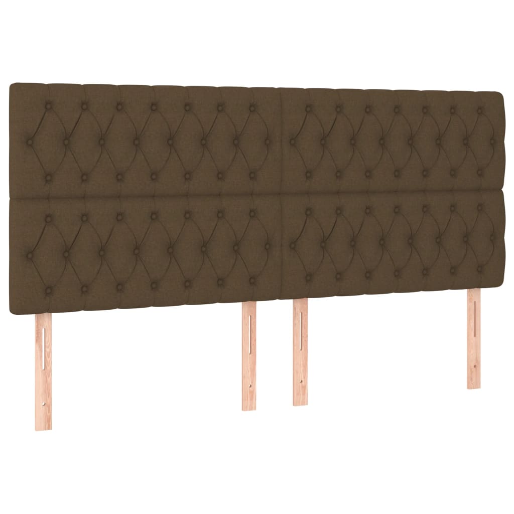 Tête de lit à LED Marron foncé 200x7x118/128 cm Tissu - XIOS
