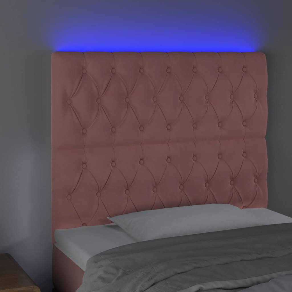 Tête de lit à LED Rose 90x7x118/128 cm Velours - XIOS