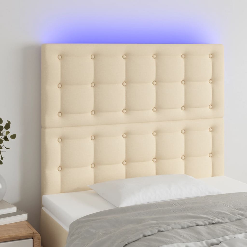 Tête de lit à LED Crème 80x5x118/128 cm Tissu - XIOS