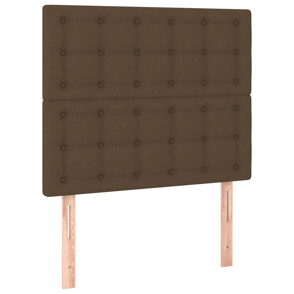 Tête de lit à LED Marron foncé 90x5x118/128 cm Tissu Têtes et pieds de lit vidaXL