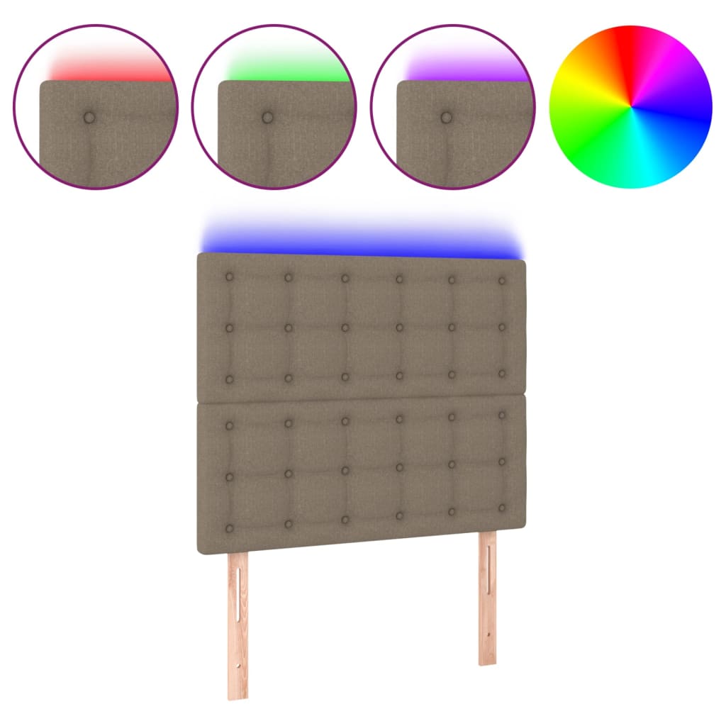 Tête de lit à LED Taupe 90x5x118/128 cm Tissu - XIOS