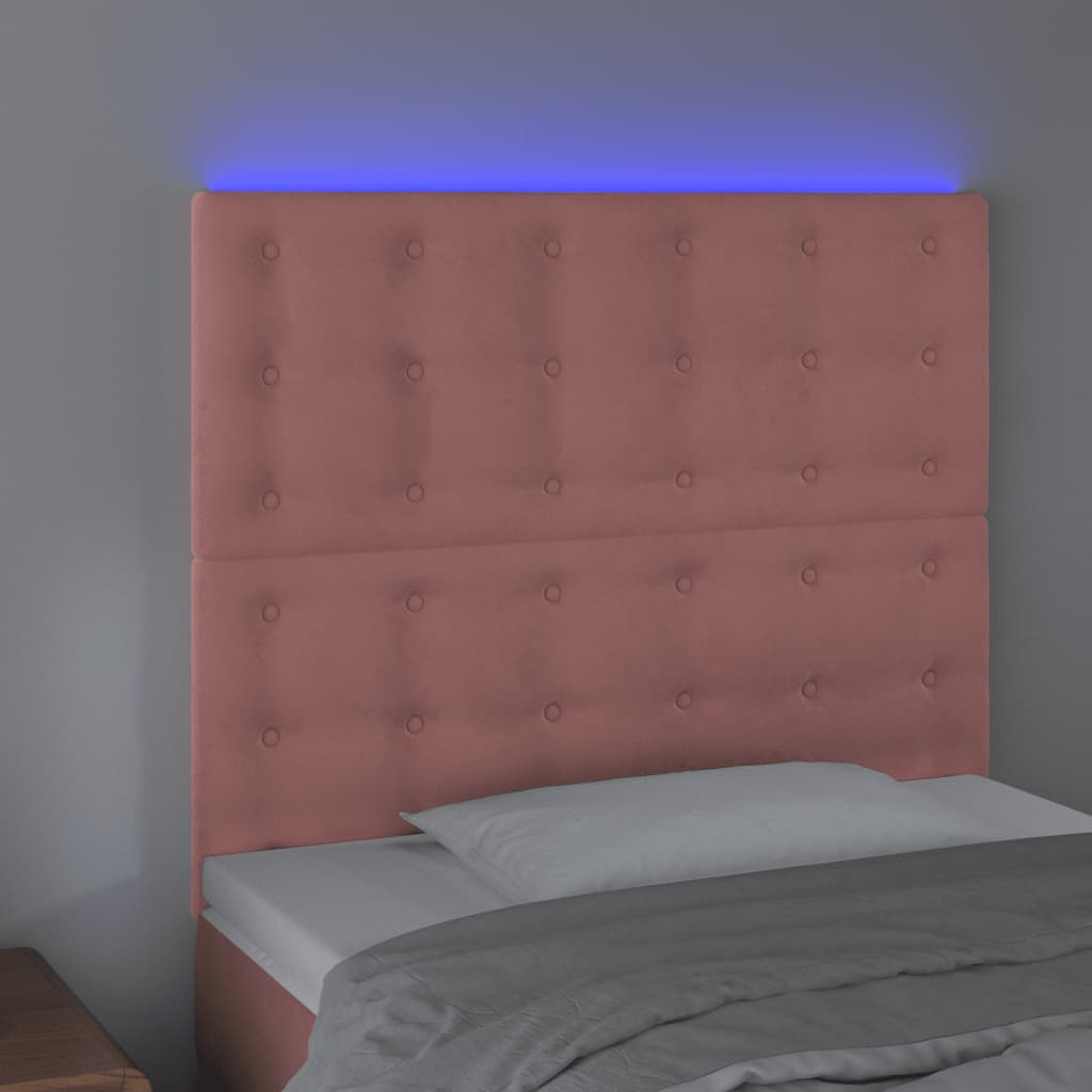 Tête de lit à LED Rose 80x5x118/128 cm Velours - XIOS