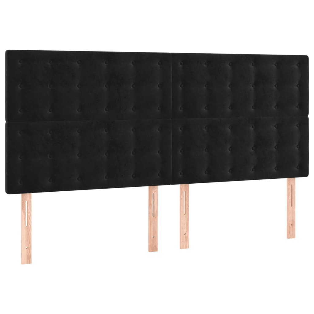 Tête de lit à LED Noir 160x5x118/128 cm Velours - XIOS