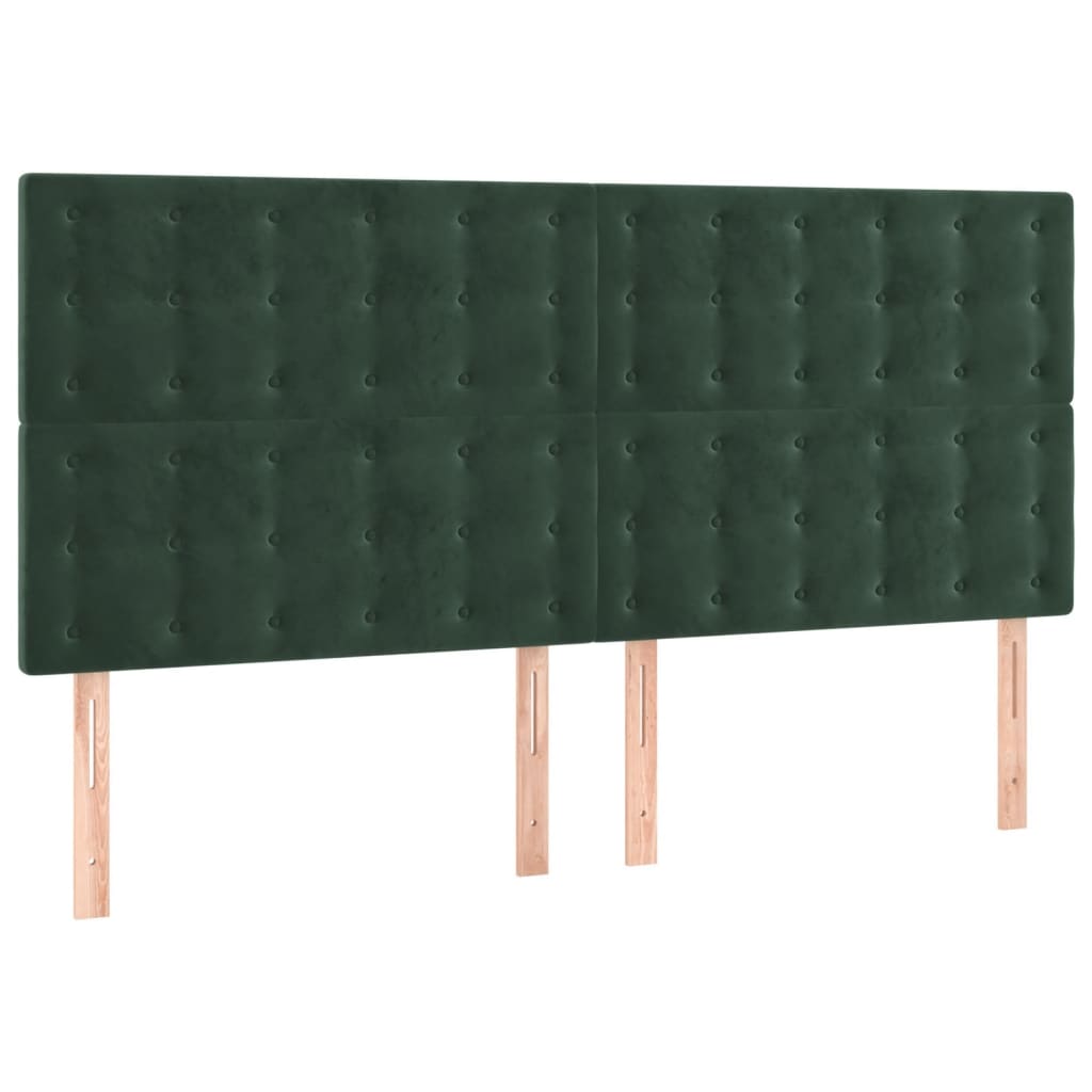 Tête de lit à LED Vert foncé 160x5x118/128 cm Velours - XIOS