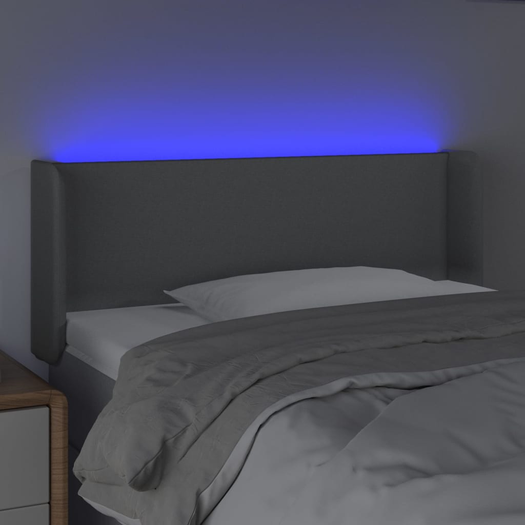 Tête de lit à LED Gris clair 83x16x78/88 cm Tissu - XIOS