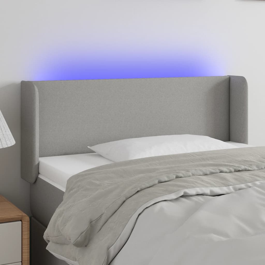 Tête de lit à LED Gris clair 83x16x78/88 cm Tissu - XIOS
