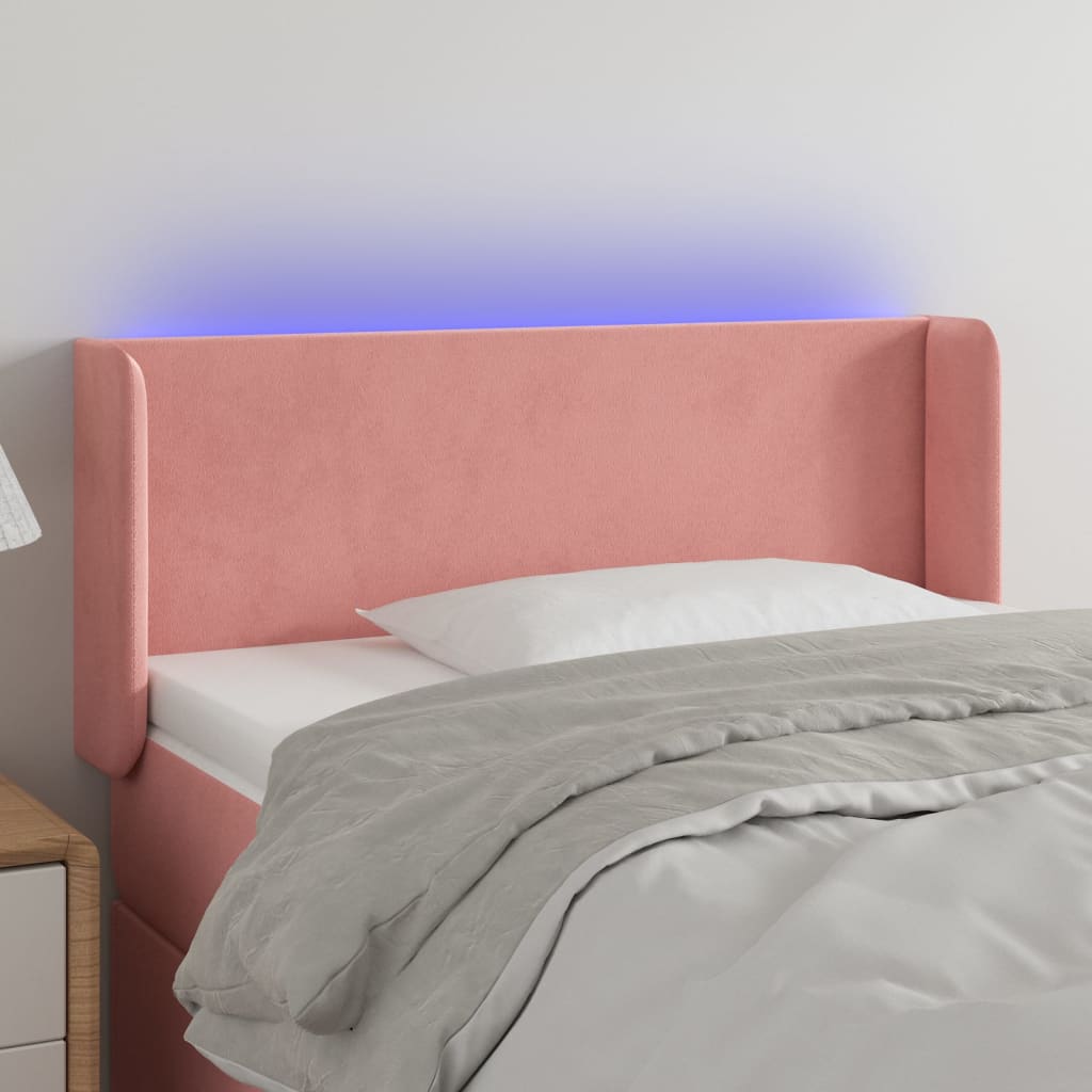 Tête de lit à LED Rose 83x16x78/88 cm Velours - XIOS