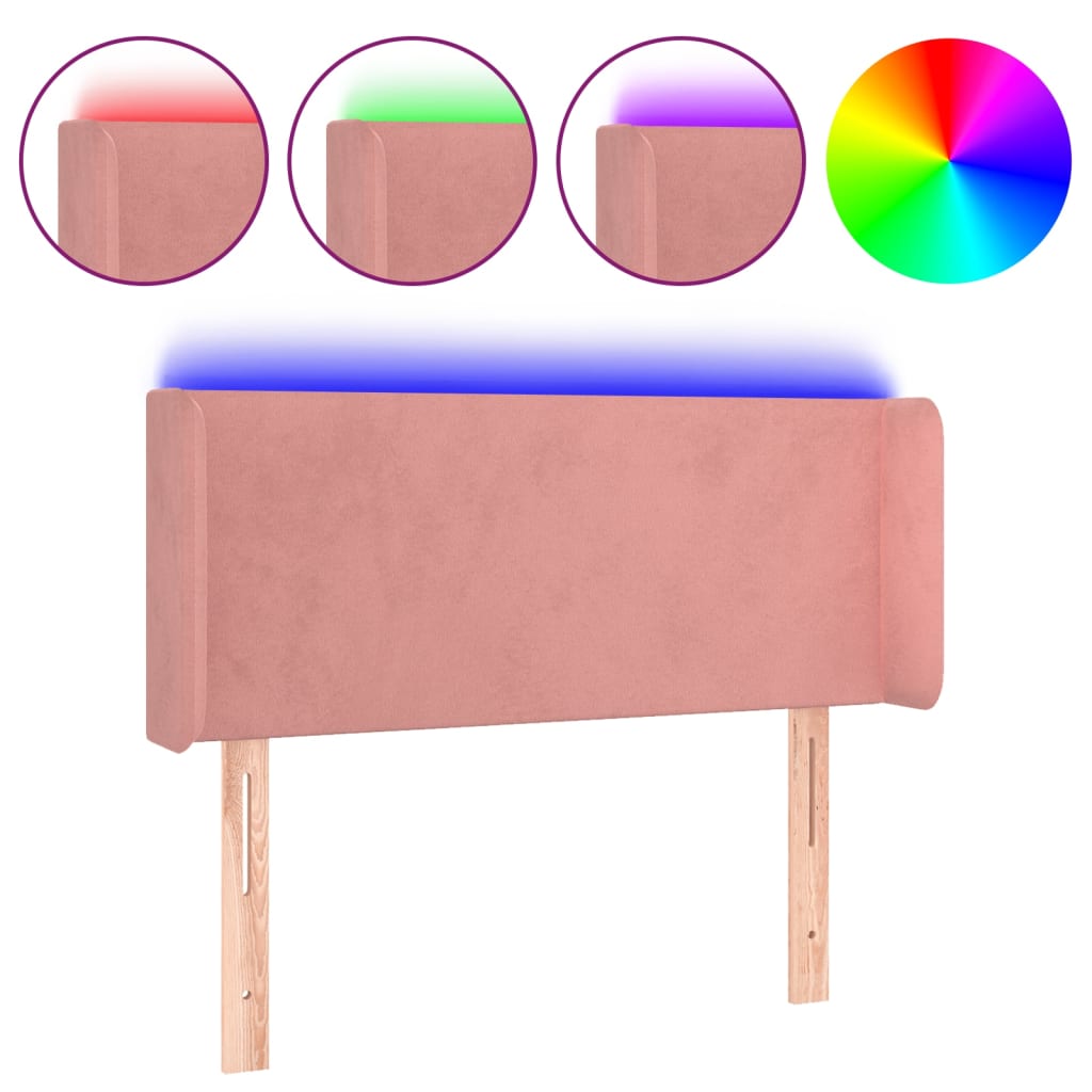 Tête de lit à LED Rose 103x16x78/88 cm Velours - XIOS