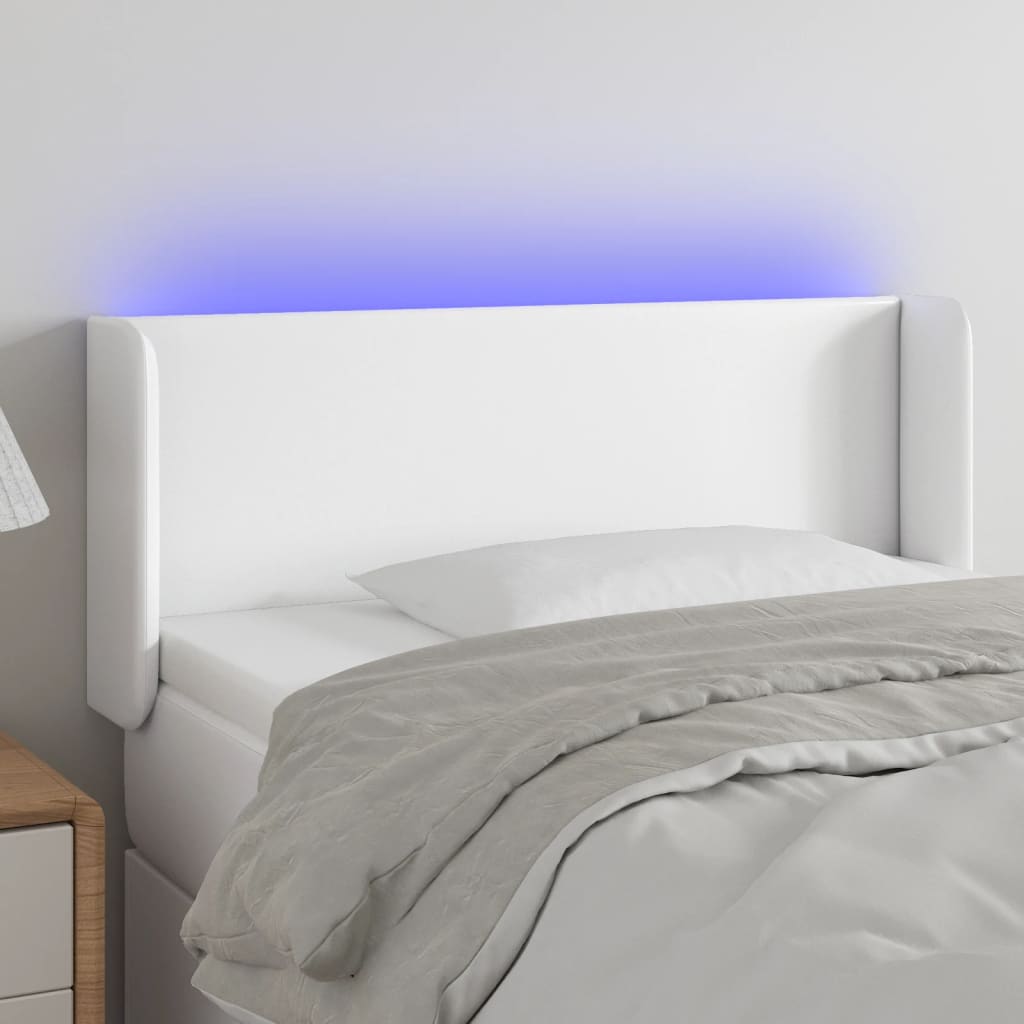 Tête de lit à LED Blanc 83x16x78/88 cm Similicuir - XIOS