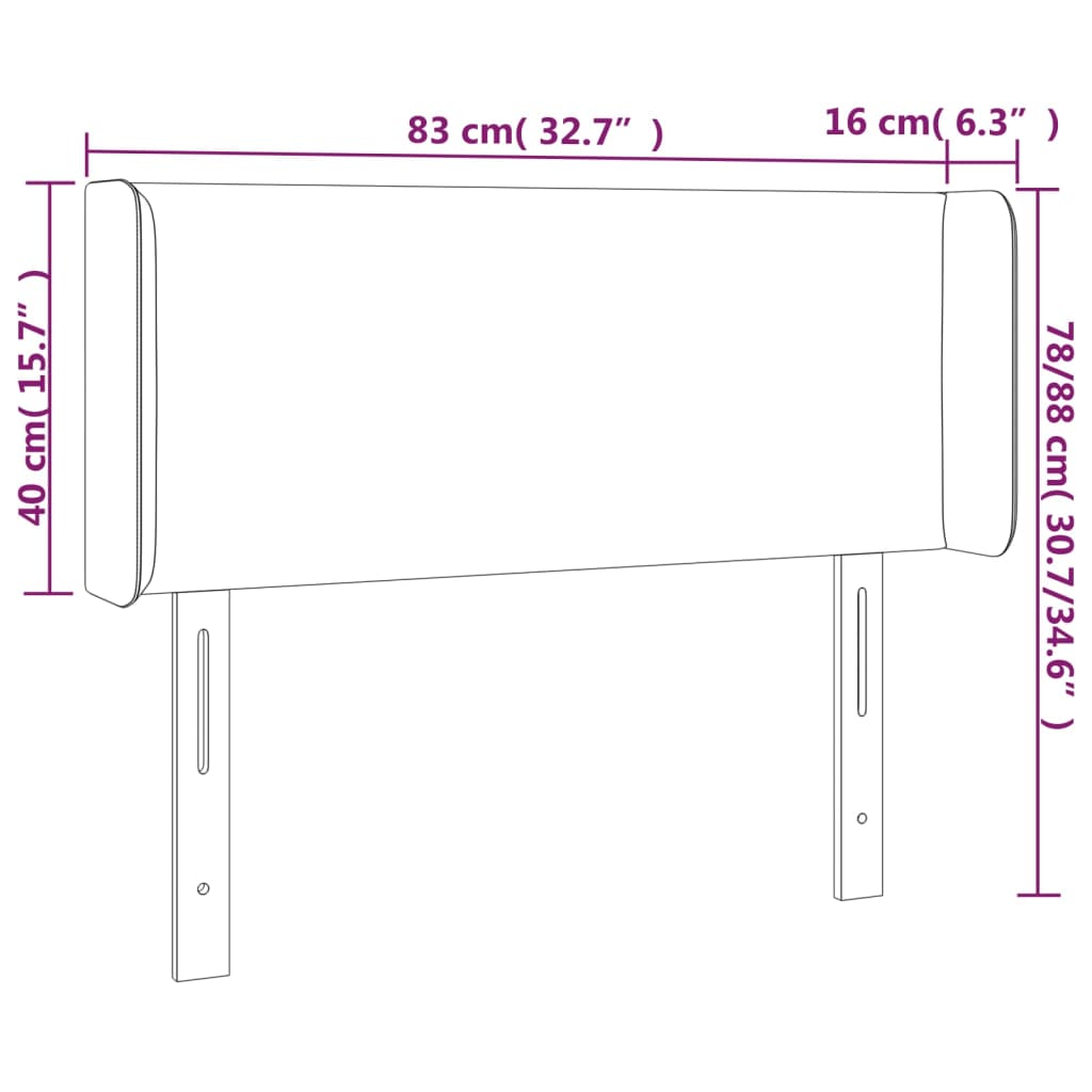 Tête de lit à LED Crème 83x16x78/88 cm Similicuir - XIOS