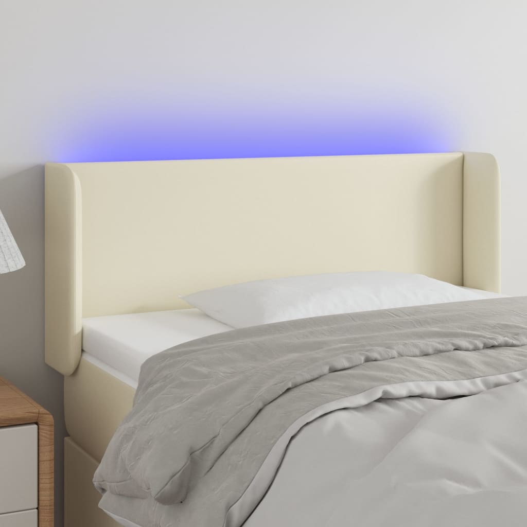 Tête de lit à LED Crème 83x16x78/88 cm Similicuir - XIOS