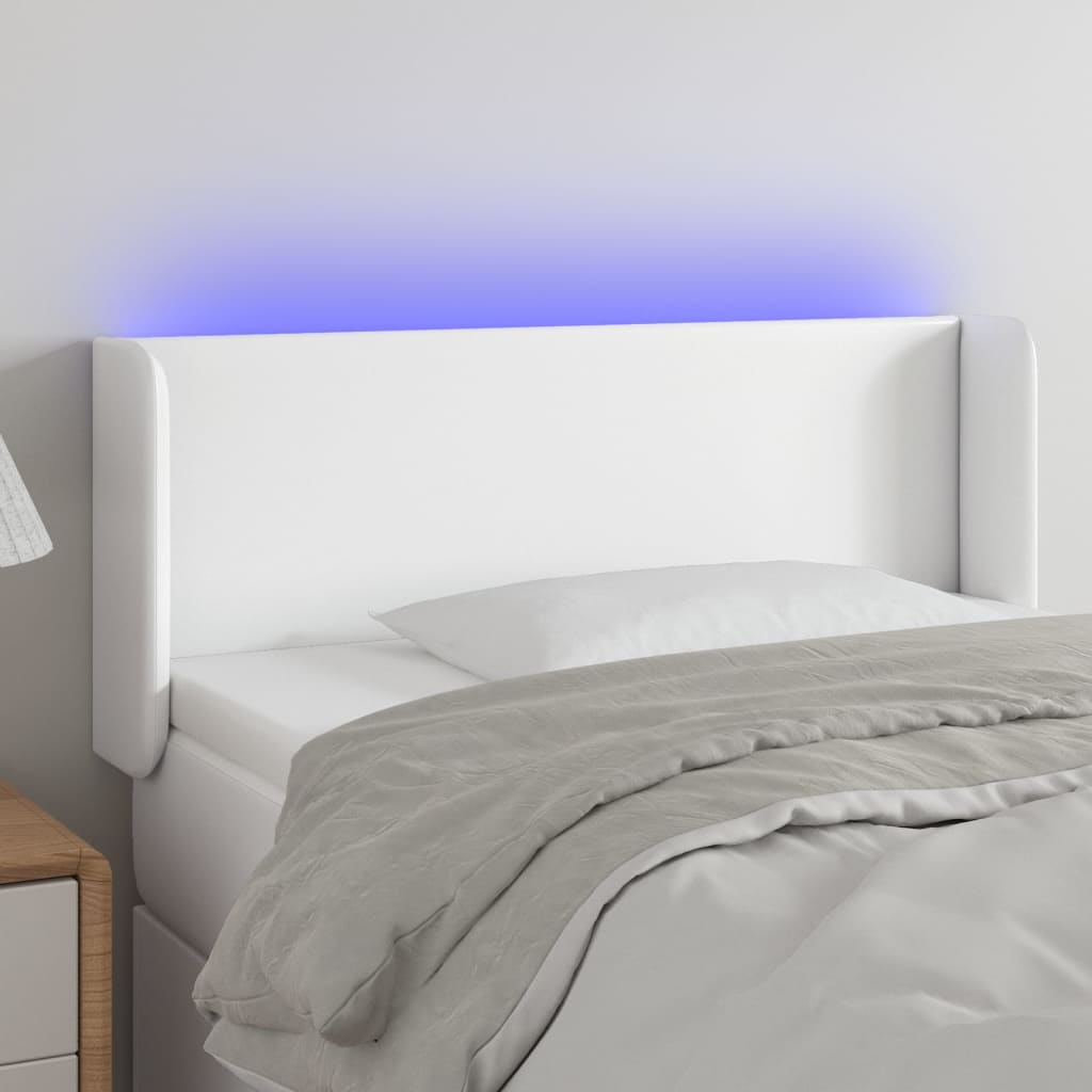 Tête de lit à LED Blanc 93x16x78/88 cm Similicuir - XIOS