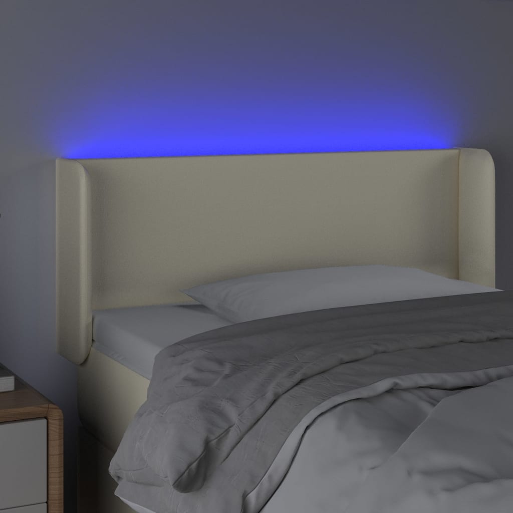 Tête de lit à LED Crème 103x16x78/88 cm Similicuir - XIOS