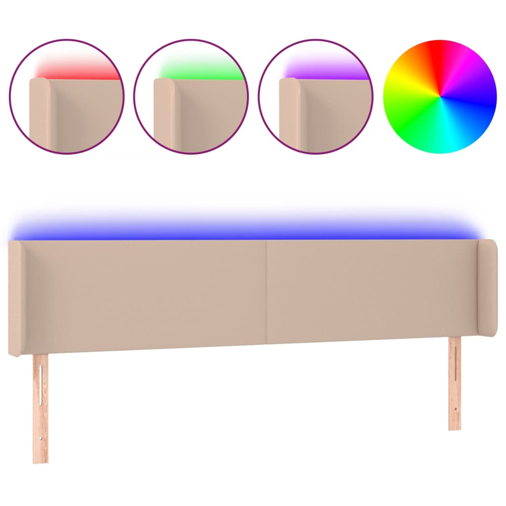 Tête de lit à LED Cappuccino 203x16x78/88 cm Similicuir - XIOS