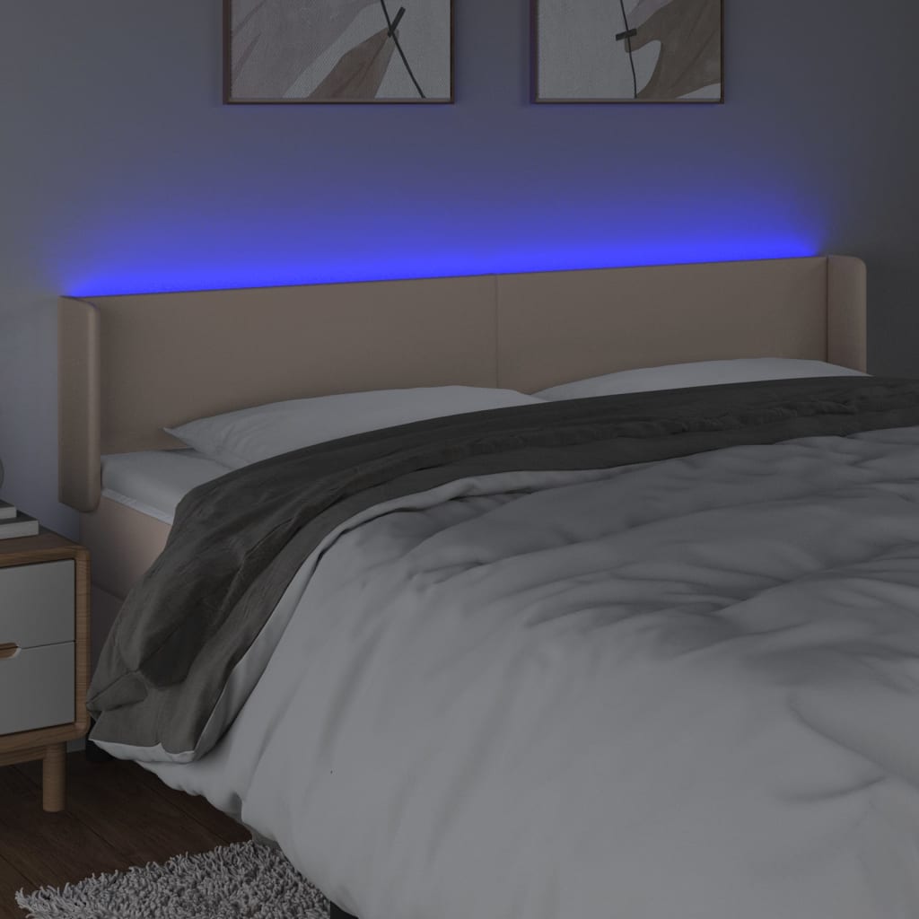 Tête de lit à LED Cappuccino 203x16x78/88 cm Similicuir - XIOS