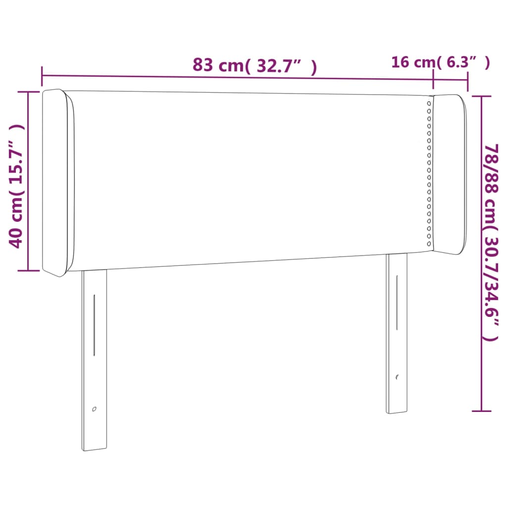 Tête de lit à LED Marron foncé 83x16x78/88 cm Tissu - XIOS