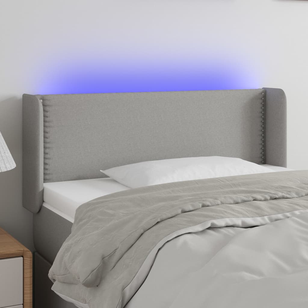 Tête de lit à LED Gris clair 103x16x78/88 cm Tissu - XIOS
