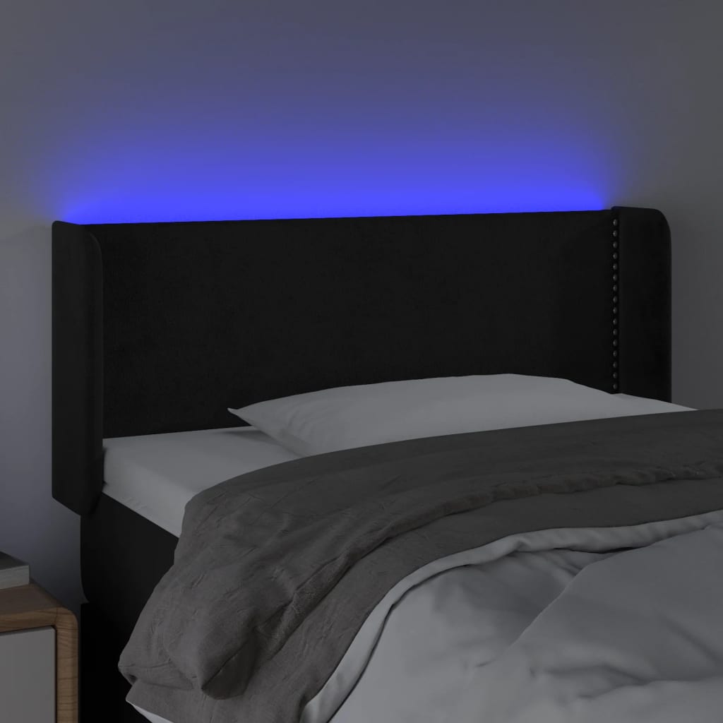 Tête de lit à LED Noir 93x16x78/88 cm Velours - XIOS