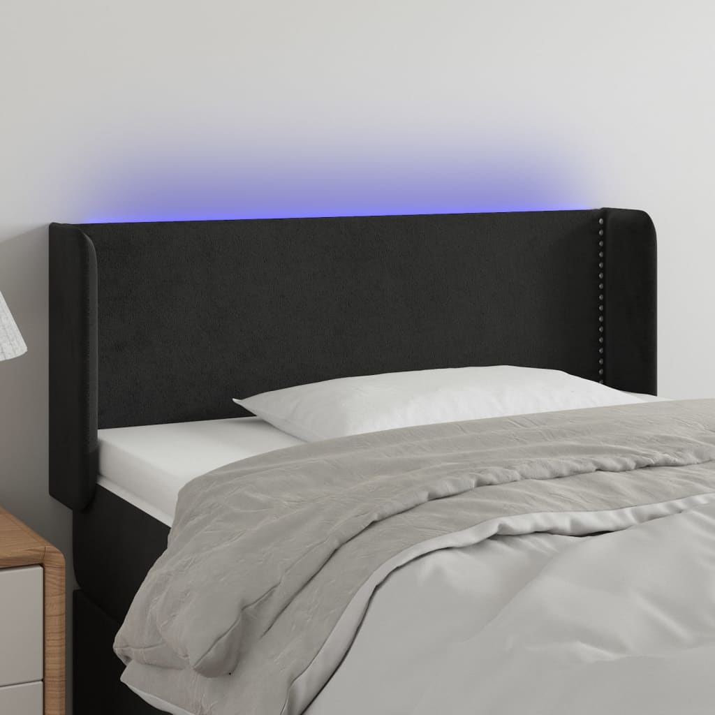 Tête de lit à LED Noir 93x16x78/88 cm Velours - XIOS