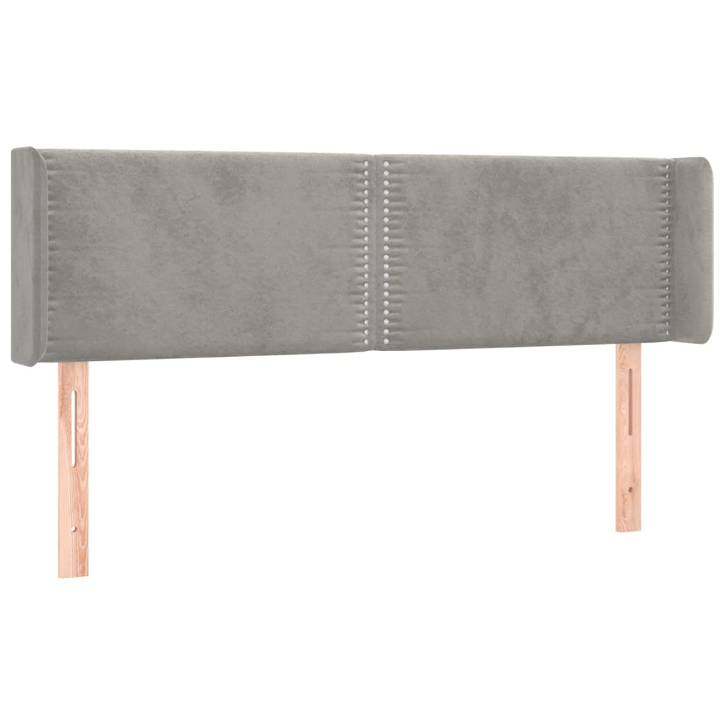 Tête de lit à LED Gris clair 147x16x78/88 cm Velours - XIOS