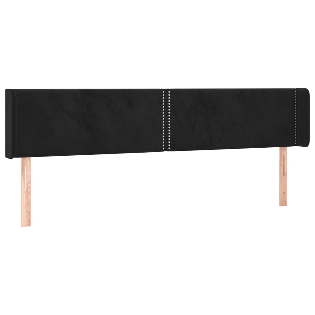 Tête de lit à LED Noir 203x16x78/88 cm Velours - XIOS