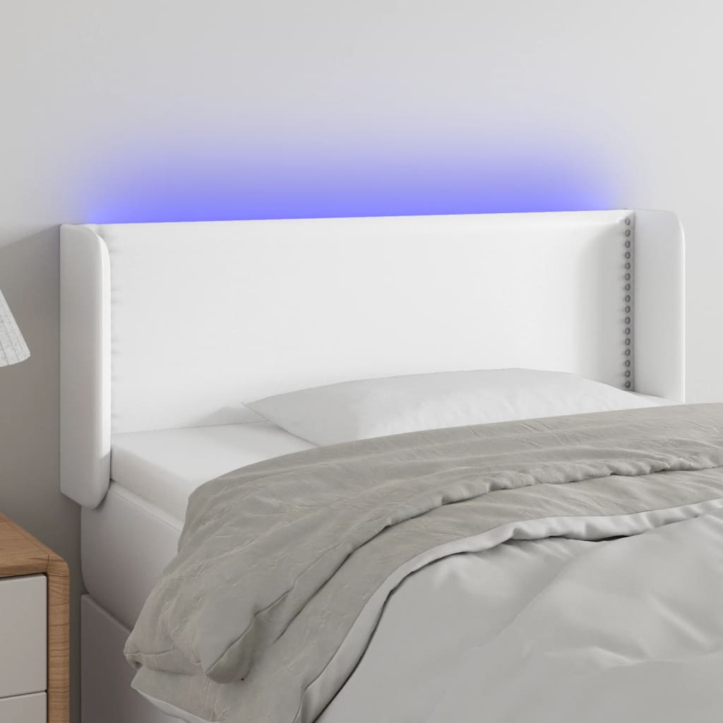 Tête de lit à LED Blanc 103x16x78/88 cm Similicuir - XIOS