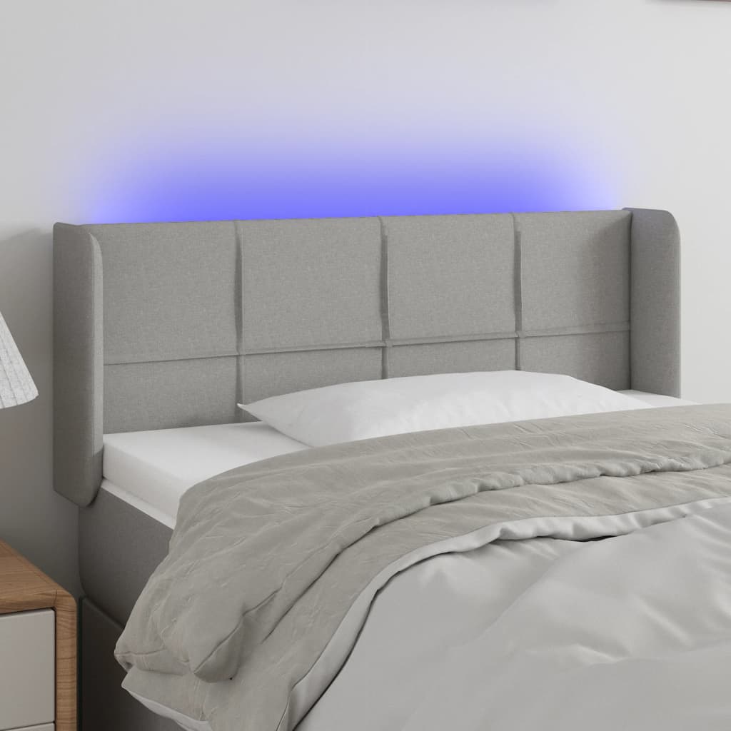Tête de lit à LED Gris clair 83x16x78/88 cm Tissu - XIOS