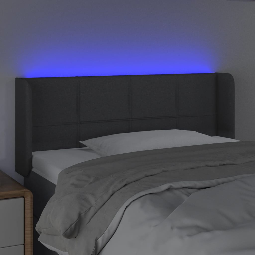 Tête de lit à LED Gris foncé 83x16x78/88 cm Tissu - XIOS
