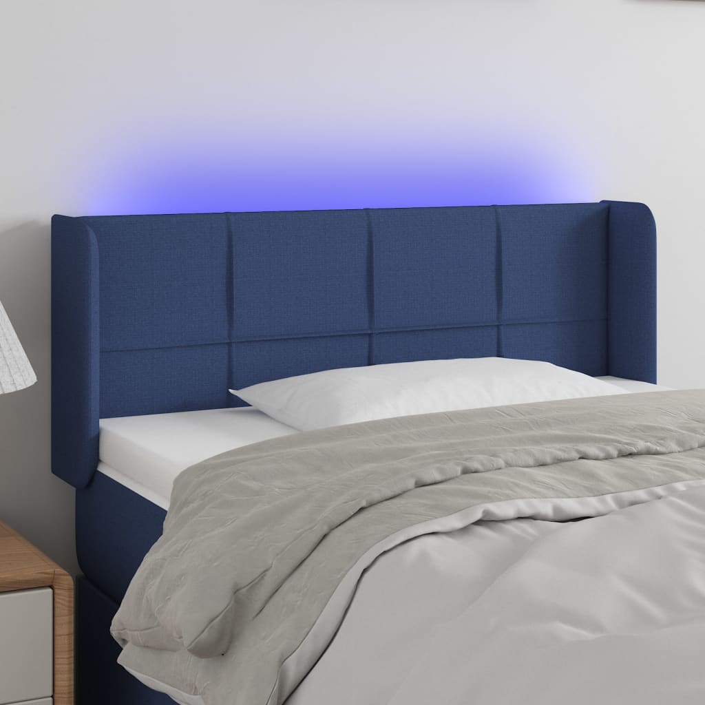 Tête de lit à LED Bleu 83x16x78/88 cm Tissu - XIOS