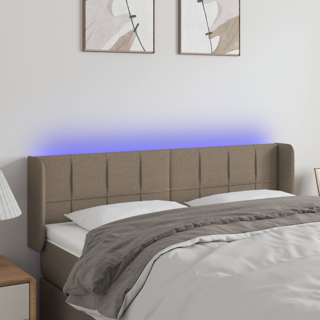 Tête de lit à LED Taupe 147x16x78/88 cm Tissu - XIOS