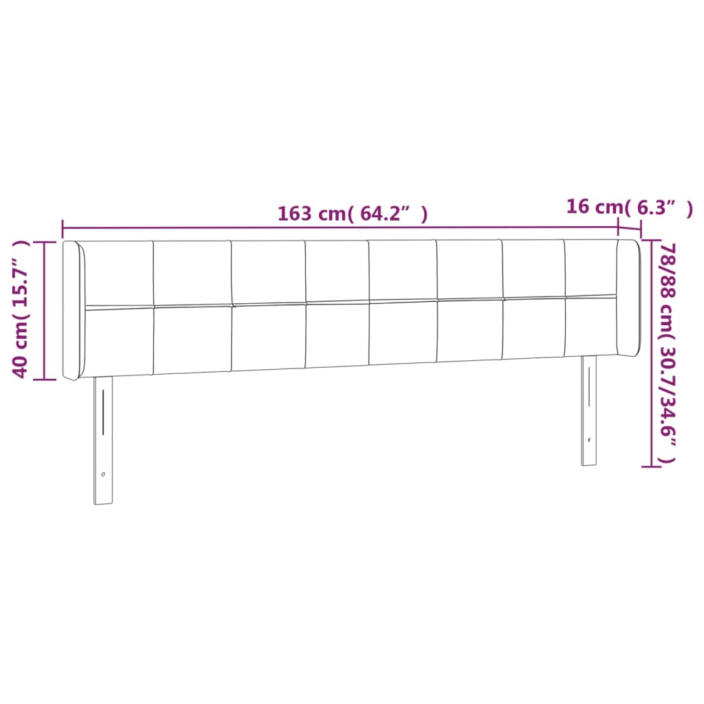 Tête de lit à LED Taupe 163x16x78/88 cm Tissu - XIOS