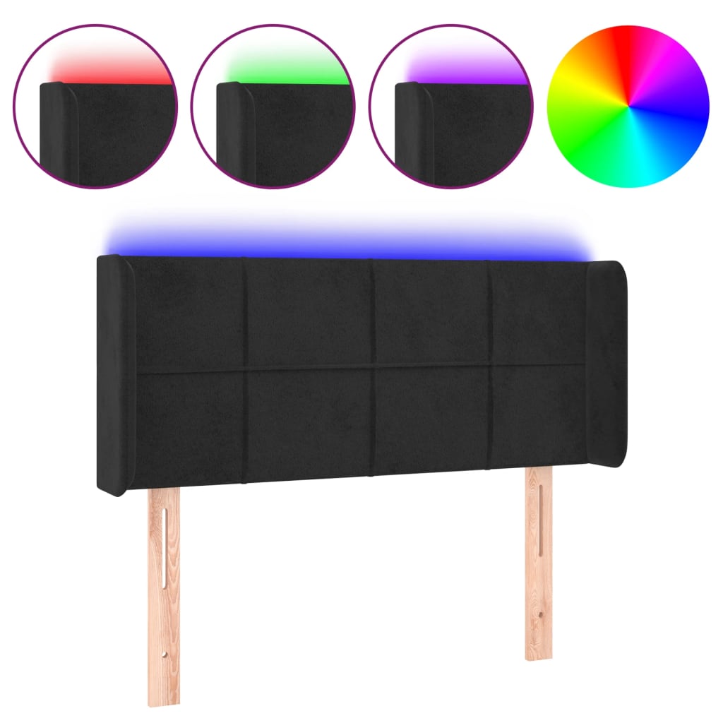 Tête de lit à LED Noir 83x16x78/88 cm Velours - XIOS