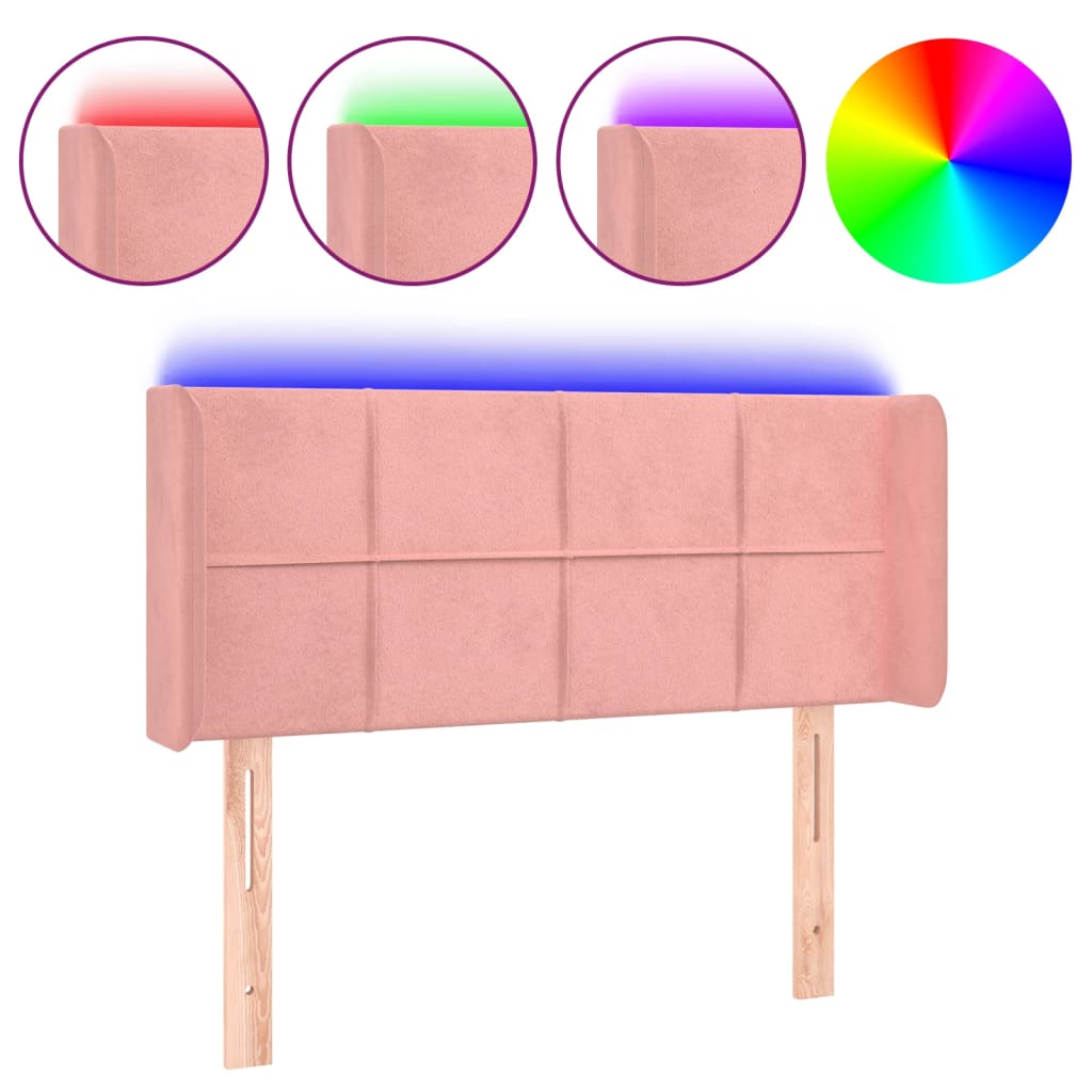 Tête de lit à LED Rose 83x16x78/88 cm Velours - XIOS
