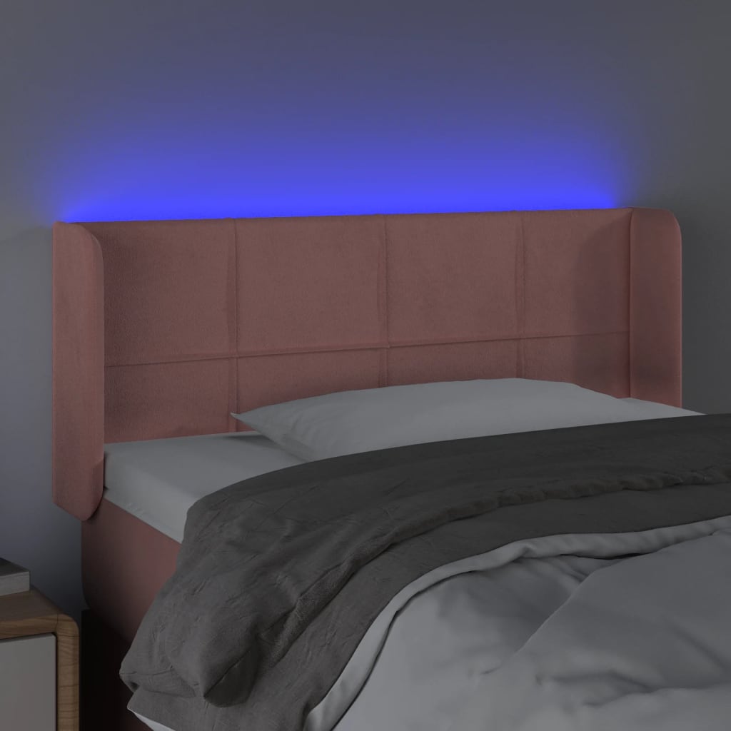 Tête de lit à LED Rose 83x16x78/88 cm Velours - XIOS