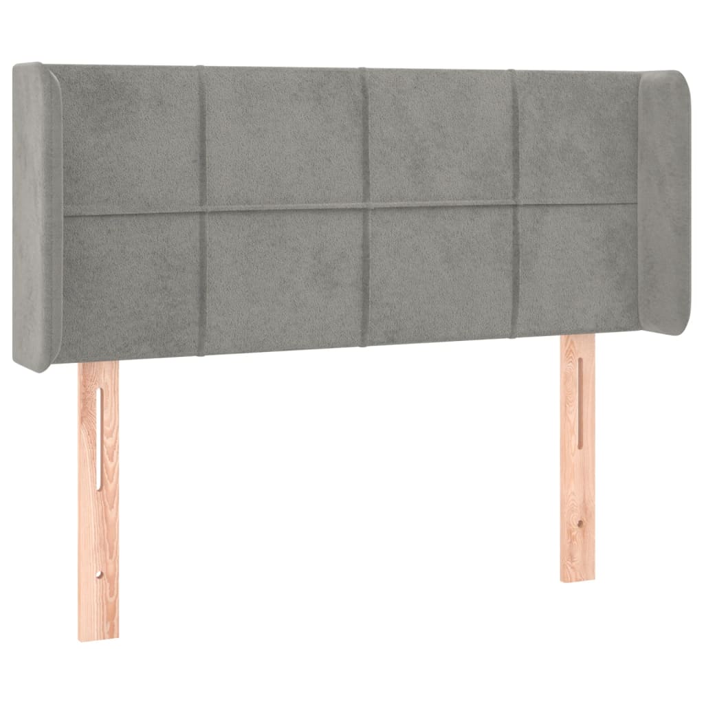 Tête de lit à LED Gris clair 93x16x78/88 cm Velours - XIOS