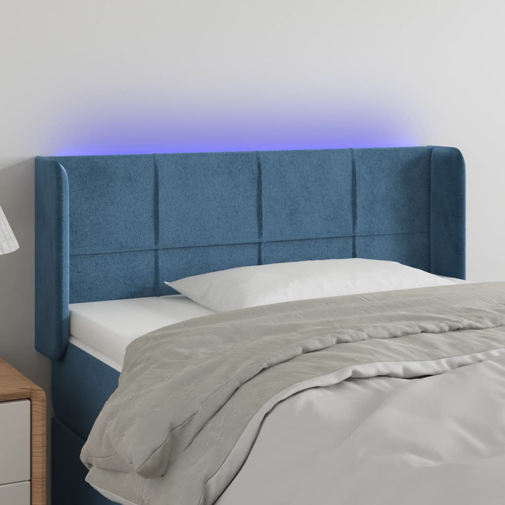 Tête de lit à LED Bleu foncé 93x16x78/88 cm Velours - XIOS
