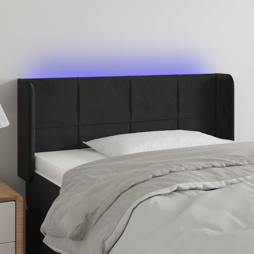 Tête de lit à LED Noir 103x16x78/88 cm Velours - XIOS