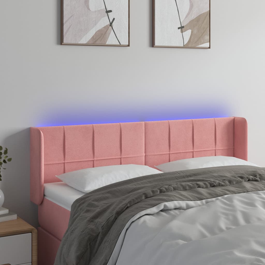Tête de lit à LED Rose 147x16x78/88 cm Velours - XIOS