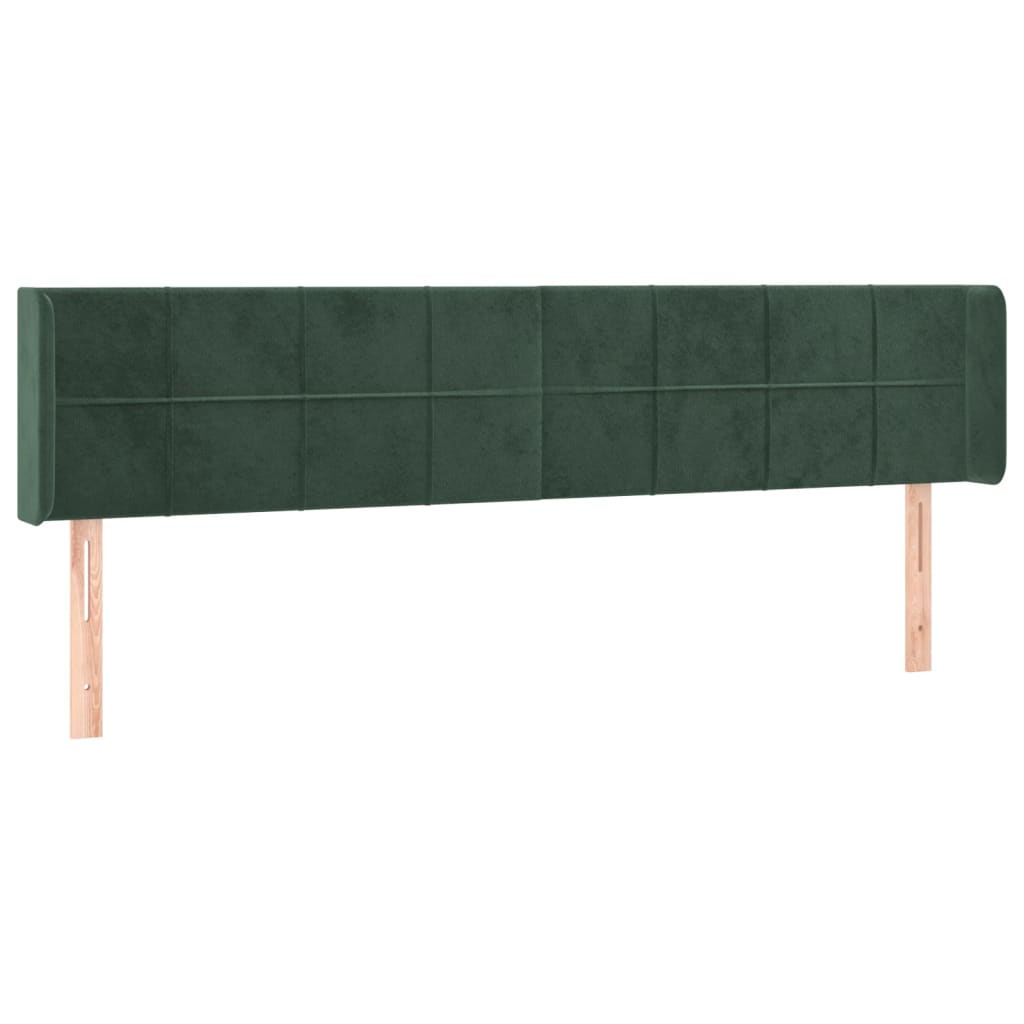 Tête de lit à LED Vert foncé 183x16x78/88 cm Velours Têtes et pieds de lit vidaXL