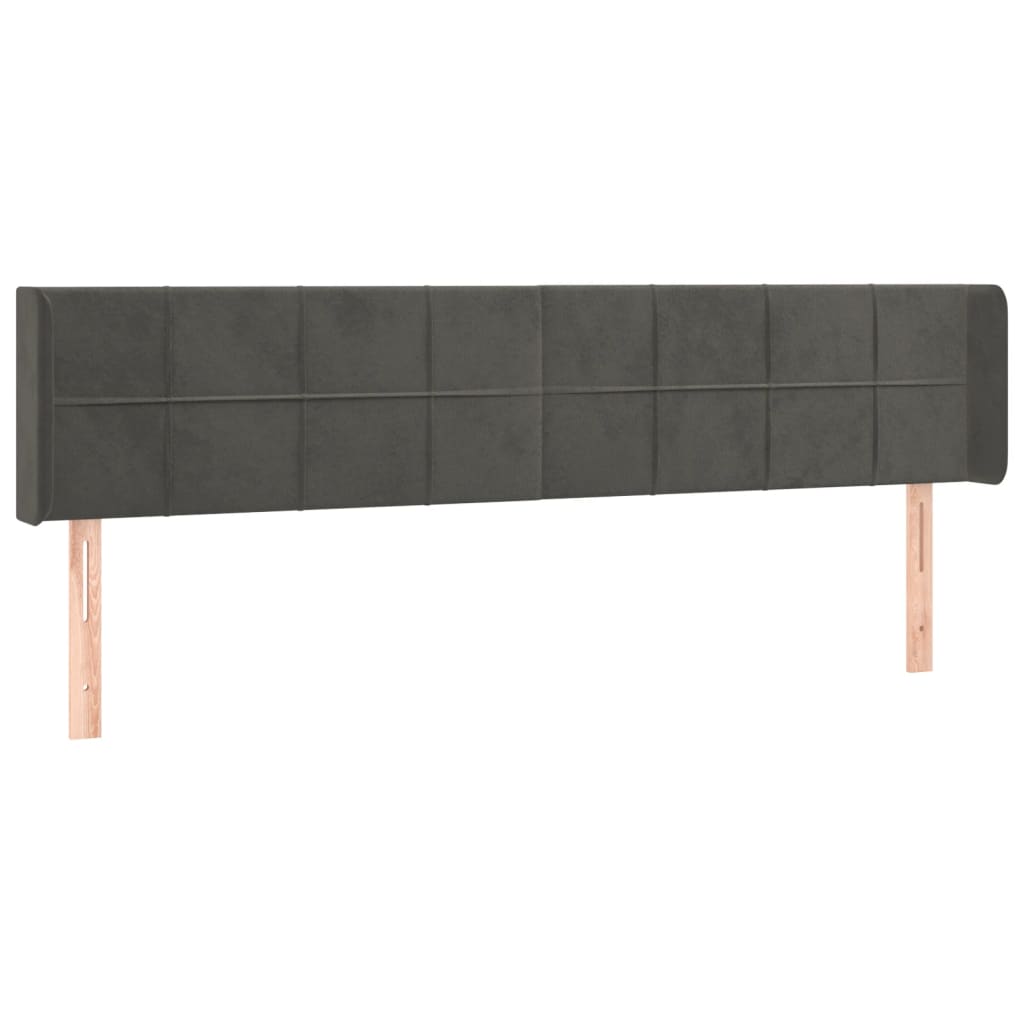Tête de lit à LED Gris foncé 203x16x78/88 cm Velours - XIOS