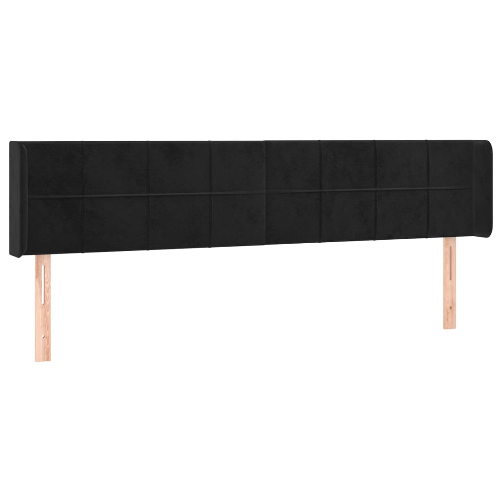 Tête de lit à LED Noir 203x16x78/88 cm Velours - XIOS