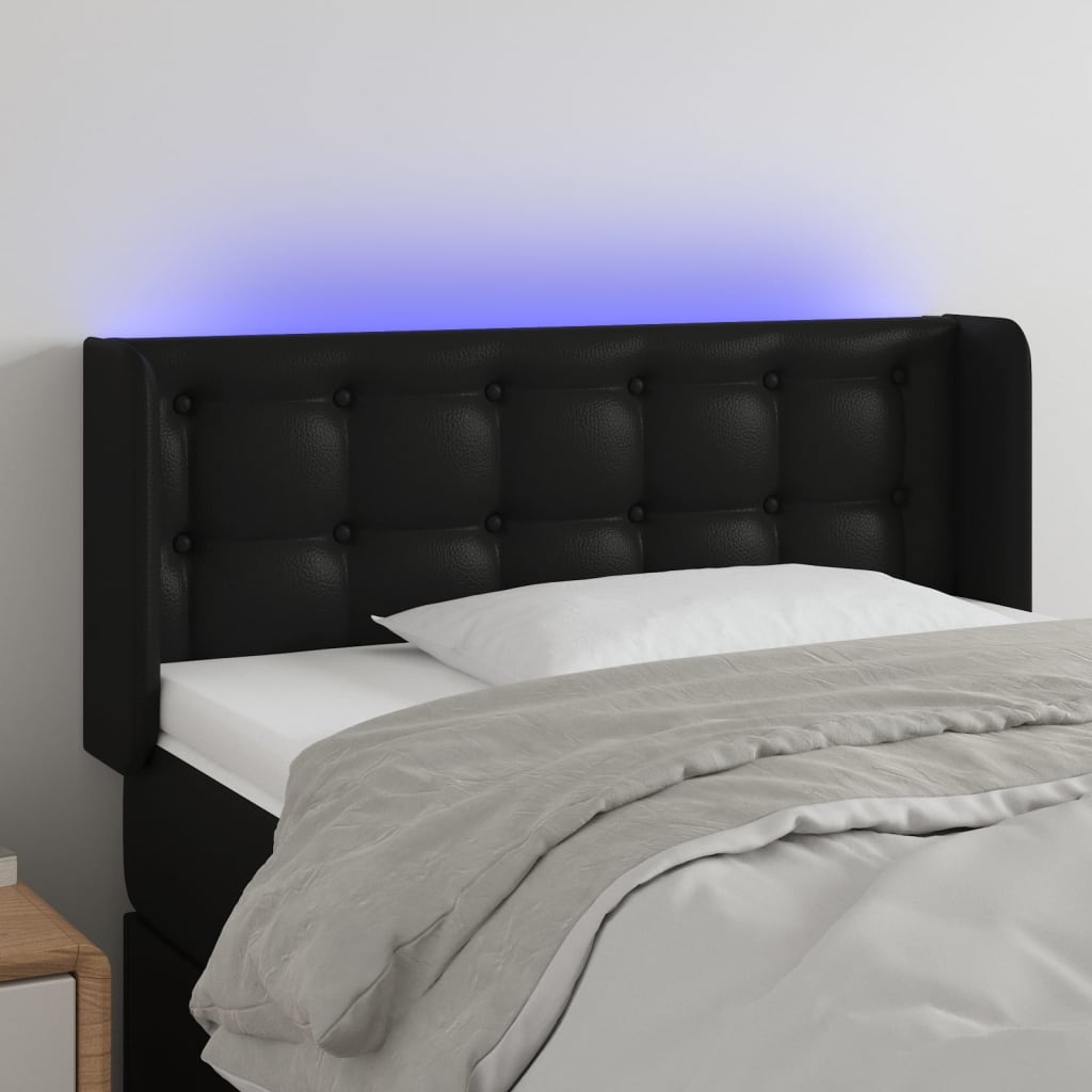 Tête de lit à LED Noir 83x16x78/88 cm Similicuir - XIOS