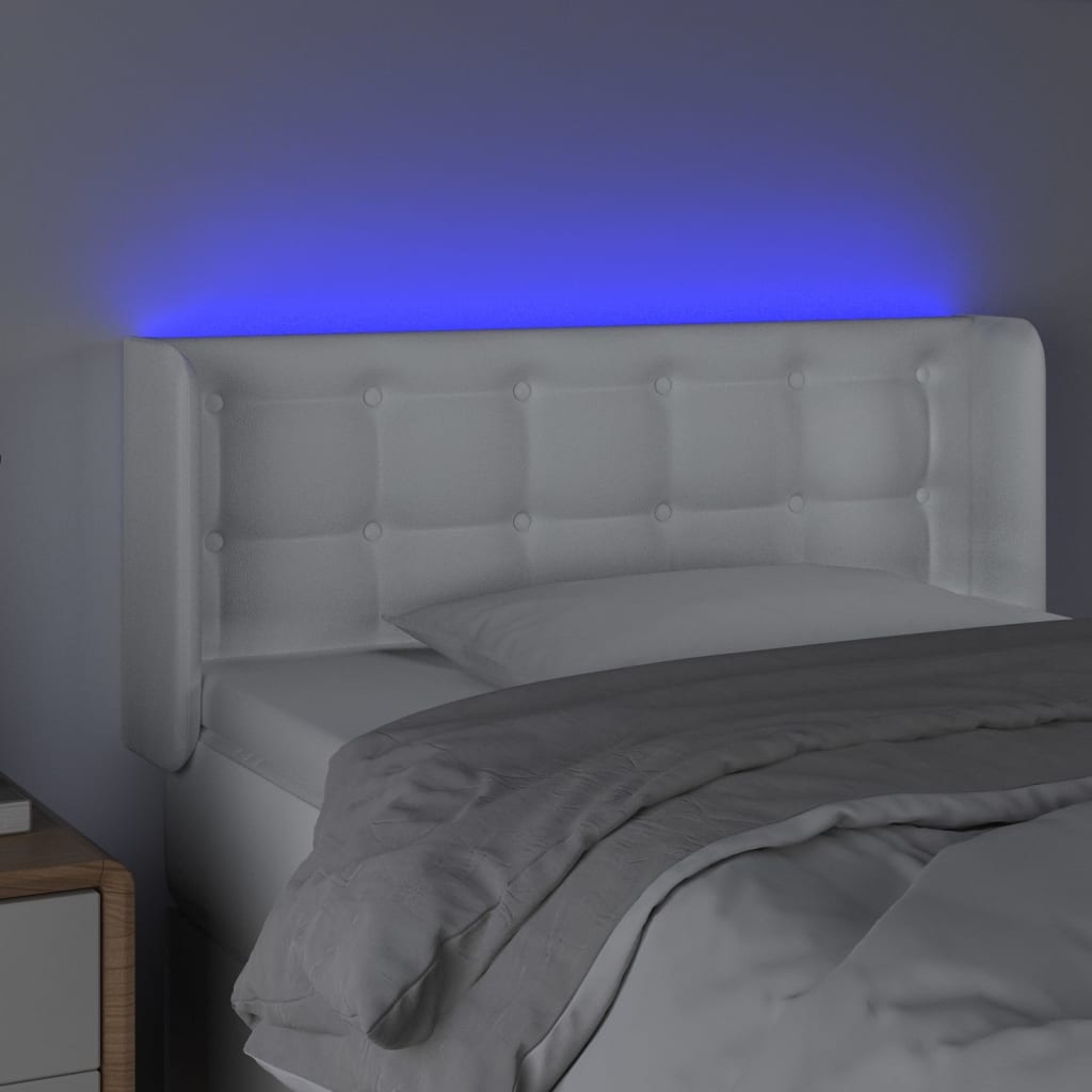 Tête de lit à LED Blanc 83x16x78/88 cm Similicuir - XIOS