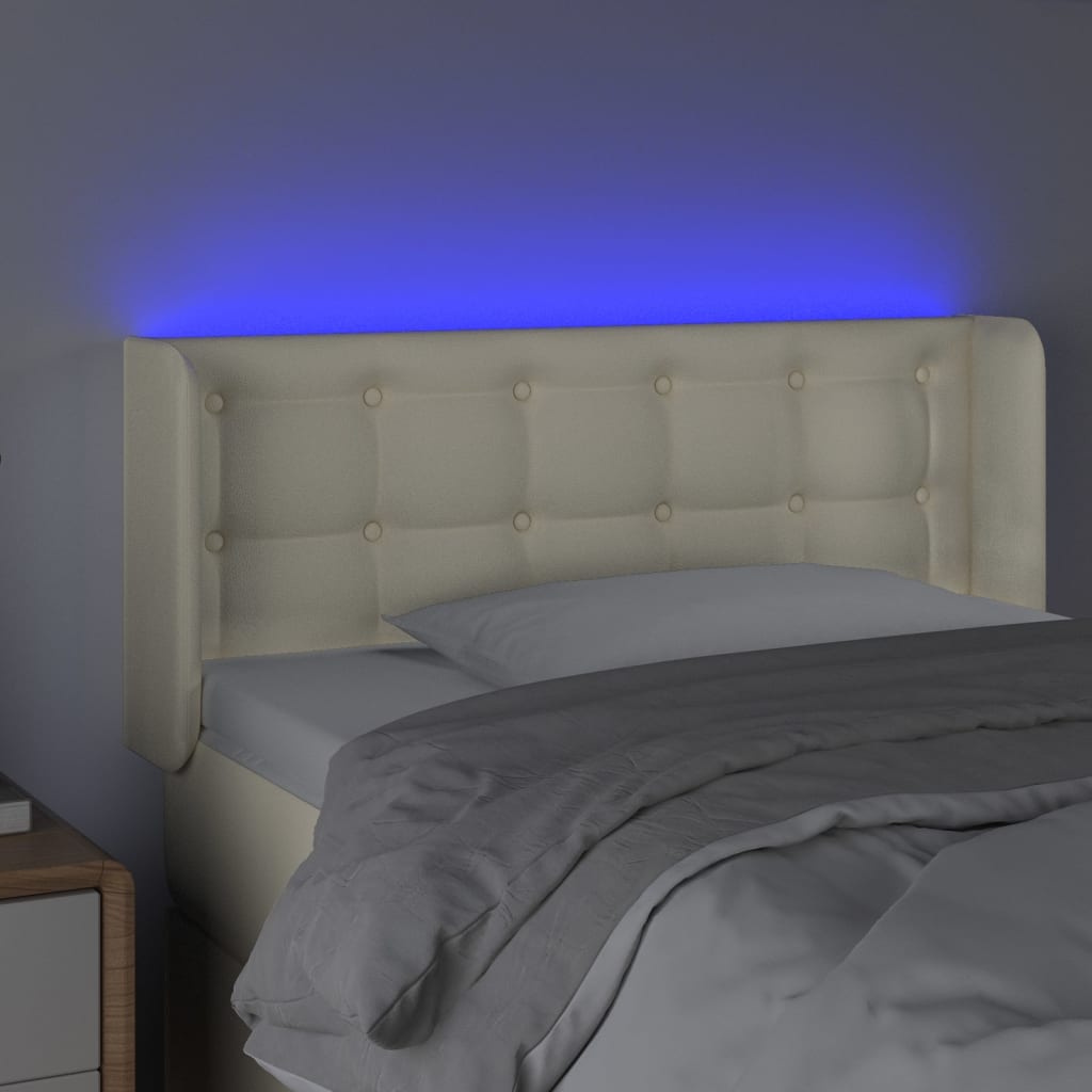 Tête de lit à LED Crème 83x16x78/88 cm Similicuir - XIOS