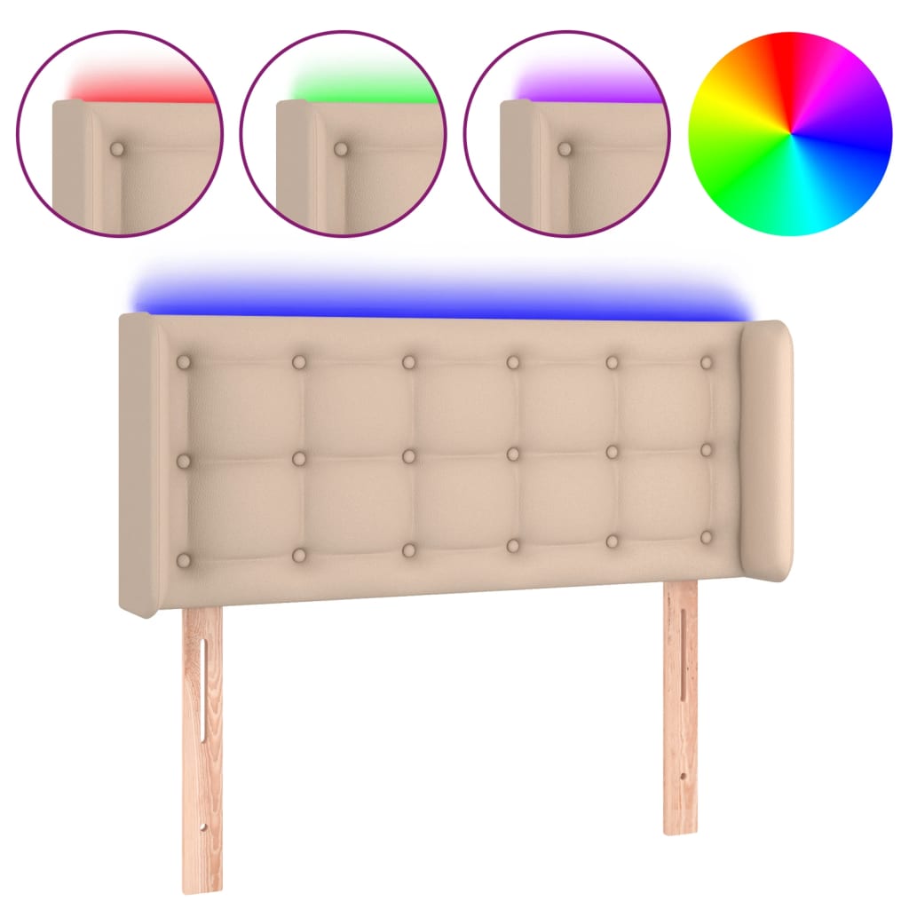 Tête de lit à LED Cappuccino 93x16x78/88 cm Similicuir - XIOS